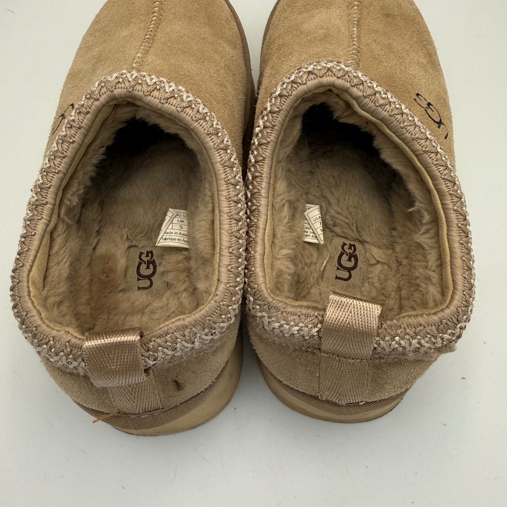 UGG Tazz Platform Suede Slipper Mustard Seed Tan 1122553 Womens 7 - Picture 6 of 7